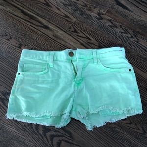 Current Elliott Lime Green Boyfriend Shorts 24